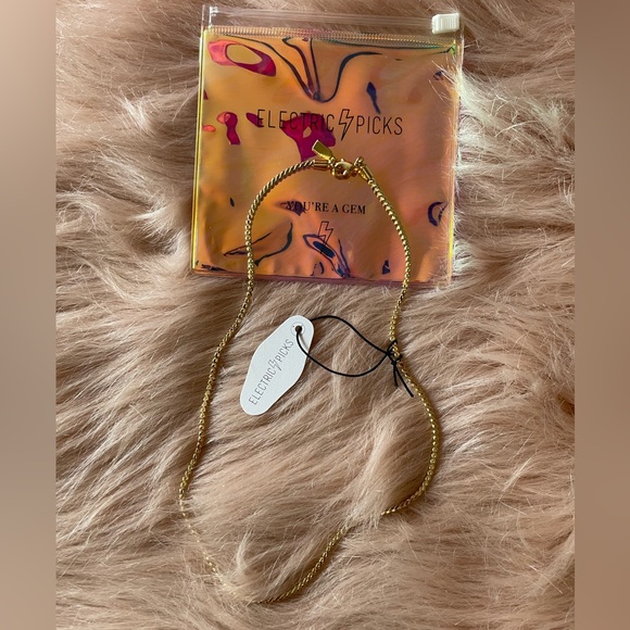 electric picks Jewelry - NWT Electric Picks Gold Necklace 16 inch